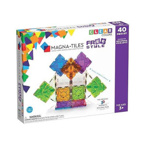 Magna-Tiles Freestyle 40-Piece Magnetic Construction Set, The Original Magnetic Building Brand