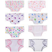 Sotogo 8 Pieces Doll Diapers Doll Underwear For 14 To 17 Inch New Born Baby Doll, 15 Inch Baby Doll And American 18 Inch Doll Clothes And Accessories