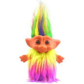 Lucky Troll Dolls,Vintage Troll Dolls chromatic Adorable for collections, School Project, Arts and crafts, Party Favors - 75 Tall Dress(Include The Length of Hair)