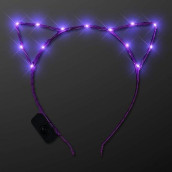 Starlight Kitty Light Up Cat Ears Headband With Purple Led Lights