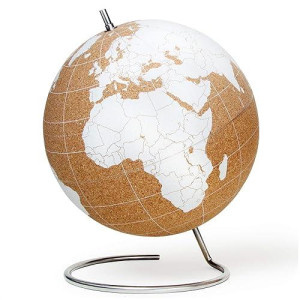 Suck Uk | Cork Globe | World Map Pin Board | Cork Board World Globe Decor | Travel Map With Pins | Globes Of The World With Stand | Travel Decor & Office Desk Decor | Travel Gifts | White Large