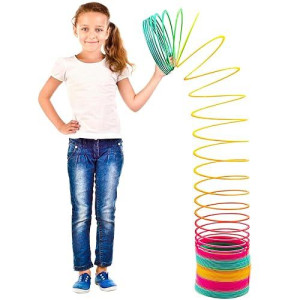 Giant Slinkie Coil Spring Toys For Kids - 6�� Jumbo Rainbow Slinkie For Gift, Big Novelty Toy, Huge Springs Toys Large Birthday Party Favor, Fun Giant Plastic Slinke Toy For Kids Boys & Girls - Srenta