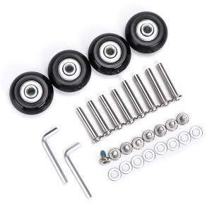 Ownmy 40Mm X 18Mm Luggage Suitcase Replacement Wheels, Rubber Swivel Caster Wheels Bearings Repair Kits, A Set Of 4