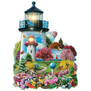 Bits And Pieces - 750 Piece Shaped Jigsaw Puzzle For Adults 20" X 27" - Lighthouse Garden - 750 Pc Shaped Jigsaw By Artist Alan Giana