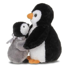 Bearington Wiggles and Wobbles Plush Stuffed Animal Penguin with Baby, 10 inches