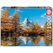 Educa - Matterhorn Mountain In Autumn - 1000 Piece Jigsaw Puzzle - Puzzle Glue Included - Completed Image Measures 26.8 X 18.9 - Ages 14+ (17973)