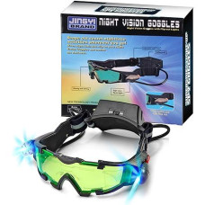 Allomn Spy Night Vision Goggles With Flip-Out, Adjustable Kids Led Night Green Lens Glasses For Hunting Racing Bicycling, Skying To Protect Eyes