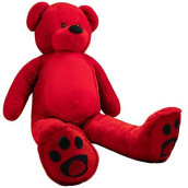 Wowmax 6 Foot Giant Huge Life Size Teddy Bear Daney Cuddly Stuffed Plush Animals Teddy Bear Toy Doll For Birthday Christmas Red 72 Inches