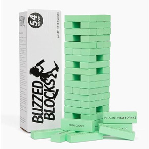 Buzzed Blocks Adult Drinking Game - 54 Blocks With Hilarious Drinking Commands And Games On 40 Of Them Perfect Pregame Party Starter Entertaining Novelty Funny Gifts For Adults
