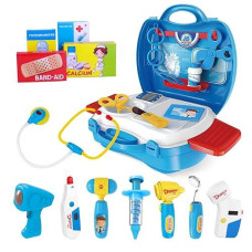 Toy Doctor Kit For Kids: 27Pcs Pretend Play Medical Doctor Playset With Carrying Case Electronic Stethoscope - Role Play Educational Doctor Play Set For Toddler Boys Girls Ages 3 4 5 6