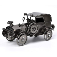 Metal Antique Vintage Car Model Handcrafted Collections Collectible Vehicle For Bar Or Home Decor Decoration Great Gift (Black-Silver), Unisex