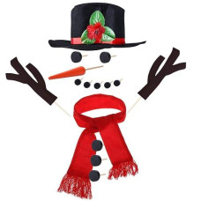 Toymytoy Snowman Decorating Kit Snowman Dressing Making Kit For Winter Holiday Outdoor Snowman Decoration, 15Pcs