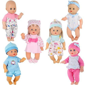 6Pcs For 9-10-11 Inch Alive Baby Doll Clothes Dress Reborn Newborn Baby Doll Accessories Gown Costumes Outfits Xmas Gift-Wrap