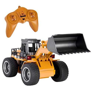 Remote Control Bulldozer Toy 1:16 Hobby Rc Trucks Aluminum Alloy Construction Vehicles 4Wd Front Loader For 8-15 Years Old Boys Kids Gift