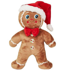 Bearington Jolly Ginger - Gingerbread Christmas Decor, 10 Inch, Gingerbread Man Plush Christmas Decorations Indoor