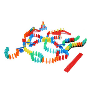 Bulk Dominoes Kinetic Domino Kit | Dominoes Set, Stem Steam Small Toys, Family Games For Kids, Kids Toys And Games, Building, Toppling, Chain Reaction Sets (204Pc)