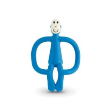 Matchstick Monkey, Antimicrobial Silicone Teether, Easy To Grip, Bpa Free, 3 Months Old+, 10 Cm, Blue Mini Monkey