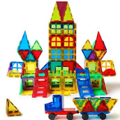 Magblock 120 Pcs Magnetic Blocks, Magnetic Tiles Building Blocks For Kids Toys Magnet Toys Set 3D Building Blocks For Toddler Boys And Girls