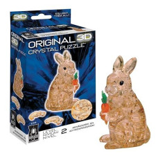 Bepuzzled | Rabbit Original 3D Crystal Puzzle, Brown, Ages 12 And Up