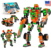 Jitterygit Mech Robot Soldier Glow In The Dark Bricks Toy Stem Gift Set, Juguetes Para Ni�os De Christmas Birthday Regalos, Cool Military Holiday Present For Boys, Girls, Teen 6 7 8 9 10 Year Old