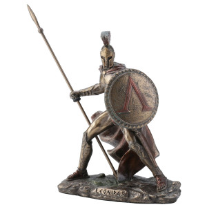 Veronese Design 4 Inch Miniature Greek Spartan Warrior Leonidas Resin Figurine Educational Collectible