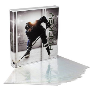 Unikeep Hockey Themed Trading Card Collection Binder With Trading Card Pages. The Binder/Case Is Fully Enclosed To Protect The Cards (Faceoff, Poly Rings)