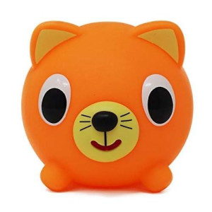 Jabber Ball Sankyo Toys Squeeze And Play Sound Ball - Neon Orange Cat