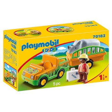 Playmobil 1.2.3 Zoo Vehicle With Rhinoceros