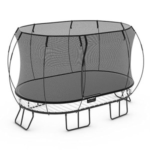 Springfree Outside Trampoline 8 Ft X 13 Ft Large Oval - Springless, Shock-Absorbent With Hidden Frame And Net Enclosure For Kids, Adults And Teens