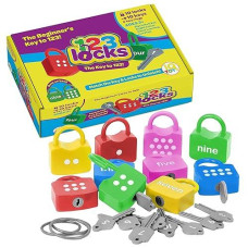 Iq Toys Abc Learning Locks Educational Alphabet Set - With 26 Locks, 26 Keys And 4 Keyrings Lock And Key Toy For Toddlers