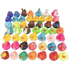 100-Pack Assorted Rubber Ducks Baby Bath Toys I Baby Shower Mini Rubber Ducks In Bulk I Baby Pool Jeep Ducks For Toddler Party Favors I Kid Infant Bathtub Toys Rubber Duckies I Baby Pool Birthday Gift