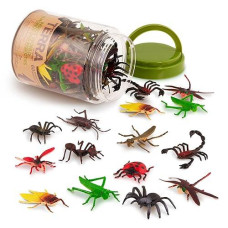 Terra By Battat - Toy Bugs & Insects Tube - 60 Mini Figures In 12 Realistic Designs - Toy Ants, Scorpions, Dragonflies & More - Creepy Crawlies In Storage Tube - Insect World - 3 Years +