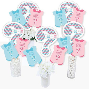 Chevron Gender Reveal - Gender Reveal Party Centerpiece Sticks - Table Toppers - Set Of 15