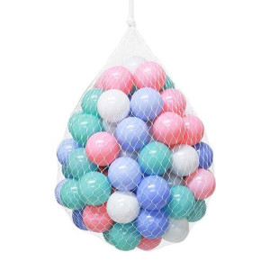 Wonder Space Soft Pit Balls, Chemical-Free Crush Proof Plastic Ocean Ball, Bpa Free With No Smell, Safe For Toddler Ball Pit/Kiddie Pool/Indoor Baby Playpen (50 Balls, Mix - Pastel)