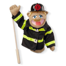 Melissa & Doug Firefighter Puppet (Walter Blaze) With Detachable Wooden Rod 15 Inches