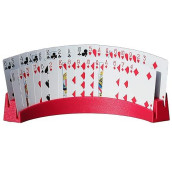 Twin Tier Premier Playing Card Holder (Set Of 2) - Holds Up To 32 Playing Cards Easily - 12 1/2" X 4 1/2" X 2 1/4" - Stack For Storage - Made In The Usa (Red)