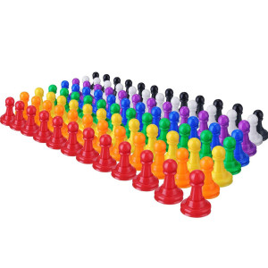 Shappy 96 Pieces 1 Inch Multicolor Plastic Pawn Chess Pieces For Board Games, Component, Tabletop Markers, Arts And Crafts