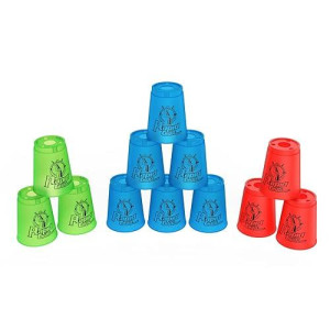 Dewel Stacking Cup Game With 15 Stack Ways , 12Pcs Cup Stacking Set, Sport Stacking Cups With Bpa-Free Material, Classic Family Game, Great Gift Idea For Stack Games Lover.(Multi-Colored)