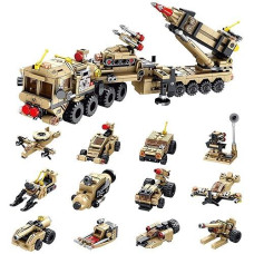 Clourf Land Missile Vehicle Building Toy Kit 12In1 Compatible Most Major Brands Building Bricks