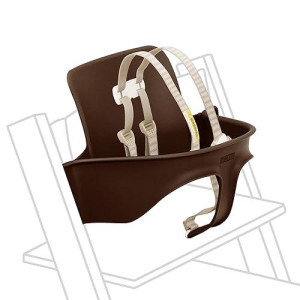 Tripp Trapp Baby Set From Stokke, Walnut - Convert The Tripp Trapp Chair Into High Chair - Removable Seat + Harness For 6-36 Months - Compatible With Tripp Trapp Models After May 2006