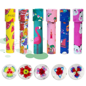 Osopola Large Kaleidoscope Toy - Paper Tumble Wheel Magic Tin Tube Prism Lens - Educational Toy/Birthday Present/Party Favor For Kids 6Pcs(Random Delivery)