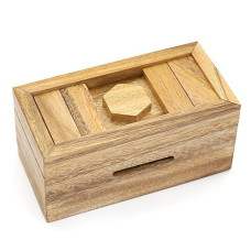 Bsiri Canopic Chest- Challenging Brain Teaser Wooden Box Mind Puzzles And Use As Money Box, Stash Box, Jewelry Box, 3D Puzzle Lock Box, Gift Card, Money Puzzle Box For Cash Gift