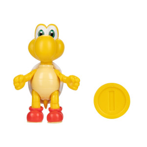 Super Mario Nintendo Action Figures Poseable Articulated 4-Inch Red Koopa Troopa Collectible Toys With Coin Accessory, Perfect For Kids & Collectors Alike! For Ages 3+