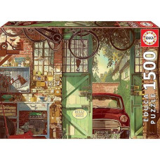 Educa - Old Garage, Arly Jones - 1500 Piece Jigsaw Puzzle - Puzzle Glue Included - Completed Image Measures 33.5" X 23.5" - Ages 14+ (18005)