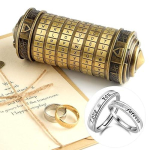 Tuparka 5 Pcs Da Vinci Code Mini Cryptex Valentine'S Day Interesting Creative Romantic Birthday Gifts For Her (Bronze)