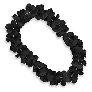 Flashingblinkylights Set Of 12 Non-Light-Up Black Hawaiian Leis Flower Necklaces
