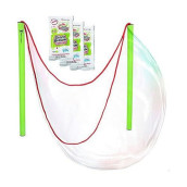 Wowmazing Giant Bubble Powder Kit: Include Large Bubble Wand And 3 Packet Of Big Bubble Powder (Makes 3 Gallons) | Outdoor Toy For Kids, Boys, Girls | Powder Made In Usa