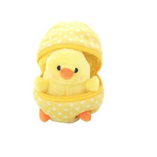 Plushland Plush Stuffed Animal 6 Inches Surprise Zip Up Egg Hideaway | Cute, Yellow Pastel And Polka Dot Easter Colors | Spring Inspired Gift For Girls And Boys Birthday Mother'S Day (Easter Chick)