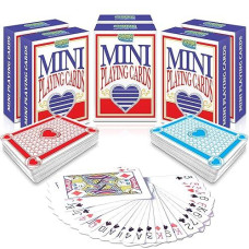 Gamie 2.5 Inch Mini Playing Cards - Pack of 6 Decks - Miniature Card Set - Small Casino Game Cards for Kids, Men, Women - Novelty Gift, Magic Party Favor for Boys Girls, Decoration Idea