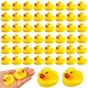 Rubber Duck Bath Toys 50Pcs Mini Ducks Bulk For Kids Baby Shower Decorations Birthday Party Favors Gift Classroom Summer Beach Pool Activity Carnival Game
